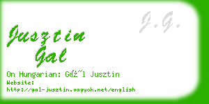 jusztin gal business card